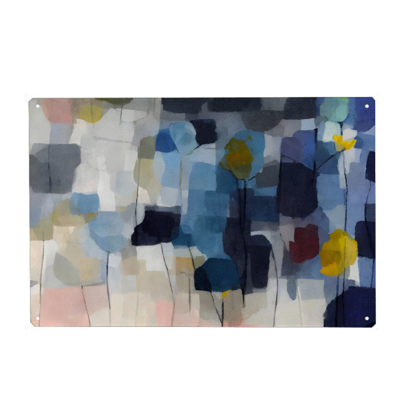 Holzbild "Ich sehe Blumen. Blaue Tulpen" artboxONE - Natur,Floral,Geometrie - Blumen,Abstrakt,Bunt,Geometrie,Formen