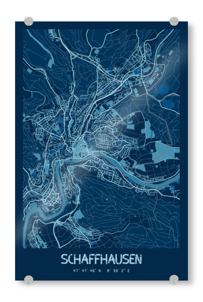 Acrylglasbild "Schaffhausen Schweiz" artboxONE - Städte / Weitere,Kartografie