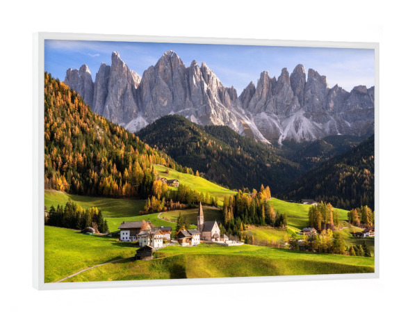 Poster mit weißem Rahmen "Sommer im Villnösstal" artboxONE - Natur,Reise