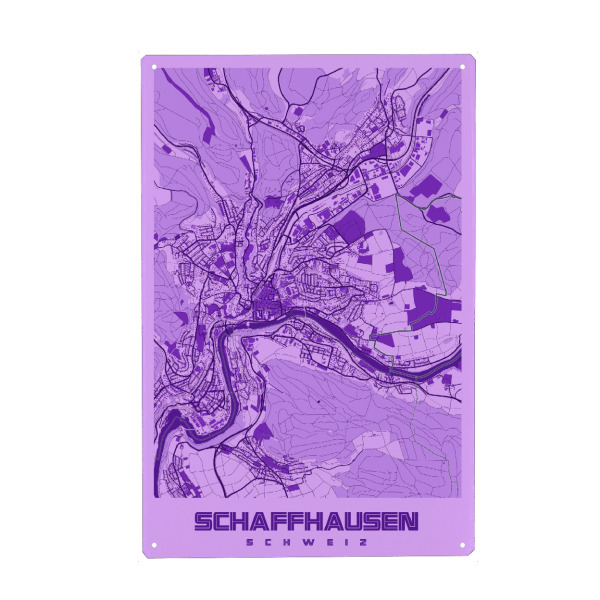 Holzbild "Map Schaffhausen" artboxONE - Städte / Weitere,Kartografie