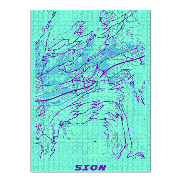 Puzzle Ravensburger "Sitten Stadt Map" artboxONE - Städte / Weitere,Kartografie