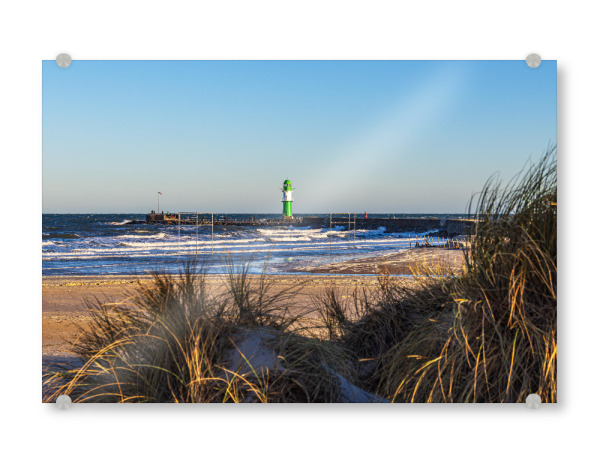Acrylglasbild "Düne, Strand und Mole" artboxONE - Natur,Reise,Architektur,Reise / Strand und Meer