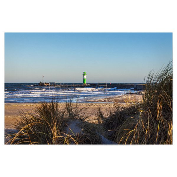 Poster 30x20 cm "Düne, Strand und Mole" artboxONE - Natur,Reise,Architektur,Reise / Strand und Meer