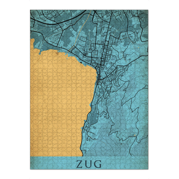 Puzzle Ravensburger "Vintage City Zug" artboxONE - Städte / Weitere,Kartografie