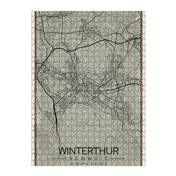 Puzzle Ravensburger "Winterthur Retro Map" artboxONE - Städte / Weitere,Kartografie