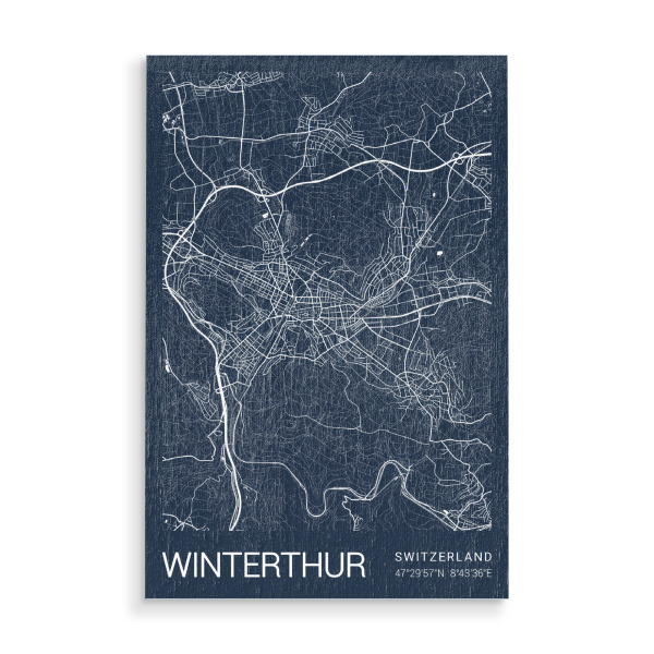 Holzbild "Winterthur Stadtplan" artboxONE - Städte / Weitere,Kartografie