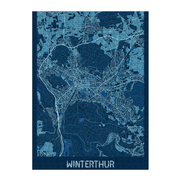 Puzzle Ravensburger "City Winterthur Map" artboxONE - Städte / Weitere,Kartografie