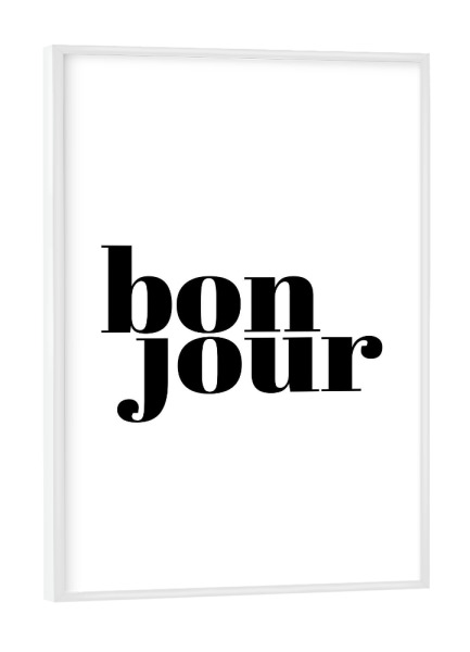 Poster mit weißem Rahmen "Bon Jour Elegant" artboxONE - Typografie