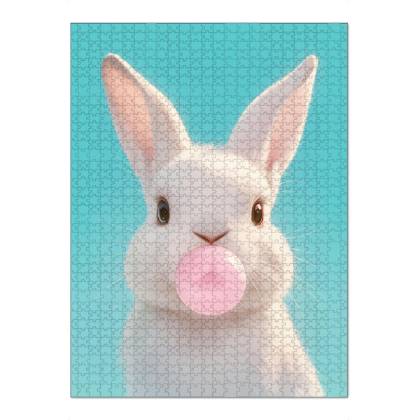 Puzzle Ravensburger "Paul Bubblegum Hase" artboxONE - Für Kinder,Tiere,Lustig