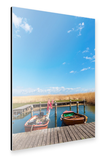 Alu-Dibond "Hafen und zwei Boote" 75x50 cm artboxONE