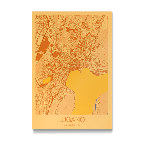 Galerie-Print "Stadt Lugano Map" 30x20 cm artboxONE