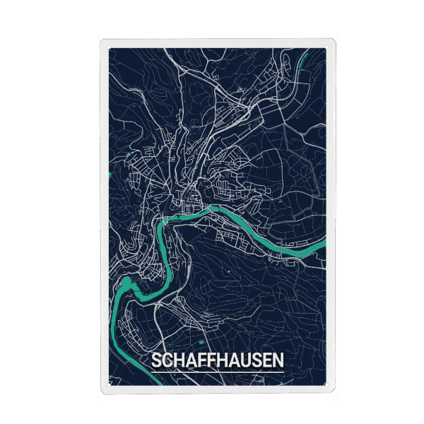 Holzbild "Schaffhausen - City Map" artboxONE - Städte / Weitere,Kartografie