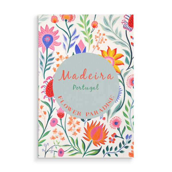 Holzbild "Madeira Portugal-Blumen Paradies" artboxONE - Typografie,Floral,Reise / Strand und Meer