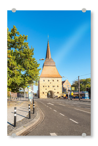 Acrylglasbild "Rostocker Steintor" artboxONE - Städte,Natur,Reise,Architektur