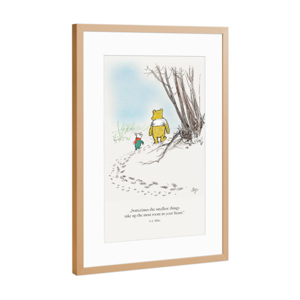 Poster mit Rahmen Kupfer "Brummelbär und Ferkel - bunt" artboxONE - Für Kinder,Tiere