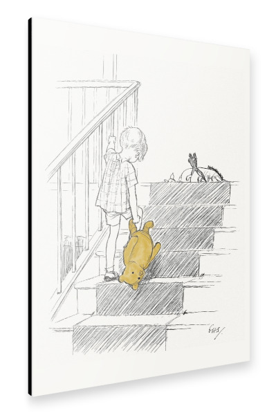 Alu-Dibond "Christopher und Teddy - bunt" 30x20 cm artboxONE