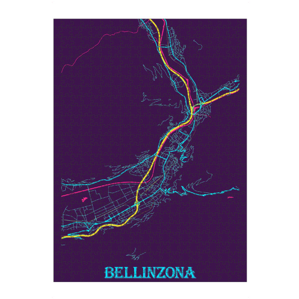 Puzzle Ravensburger "Stadt Map Bellinzona" artboxONE - Städte / Weitere,Kartografie