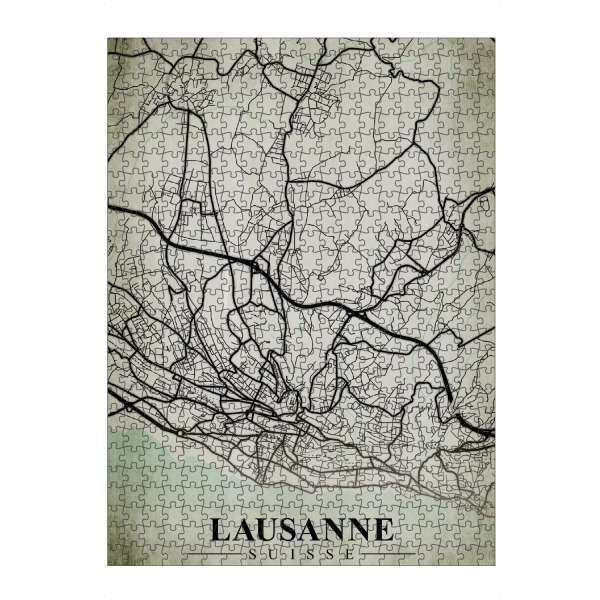 Puzzle Ravensburger "Lausanne Vintage CityMap" artboxONE - Städte / Weitere,Kartografie