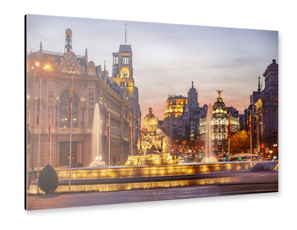 Alu-Dibond "Madrid bei Nacht" 75x50 cm artboxONE