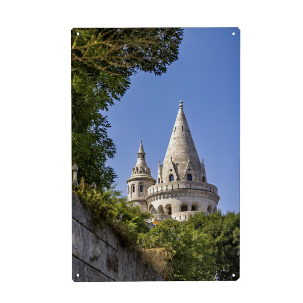 Holzbild "Die Fischerbastei Türme" artboxONE - Architektur - Budapest,Ungarn,Burgpalast,Fischerbastei,Burgviertel,Altstadt