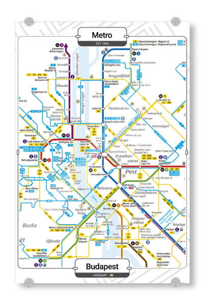 Acrylglasbild "U -Bahn - Budapest" artboxONE - Städte,Städte / Budapest,Kartografie