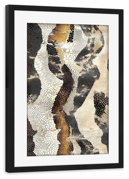 Poster mit Rahmen schwarz "Fashion mit Schlangen-Textur" artboxONE - Natur,Tiere,Abstrakt