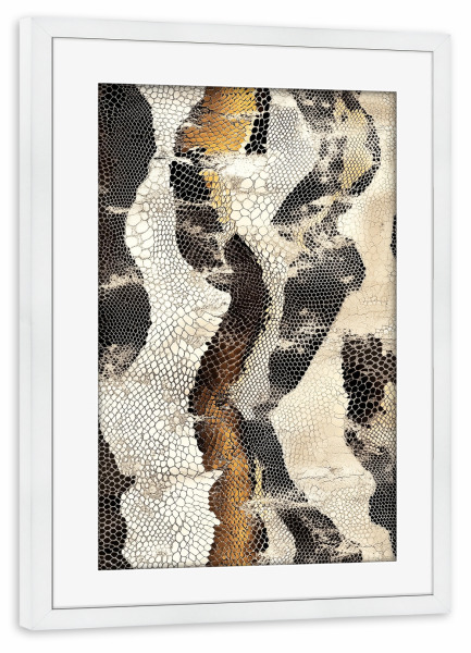 Poster mit Rahmen weiß "Fashion mit Schlangen-Textur" artboxONE - Natur,Tiere,Abstrakt