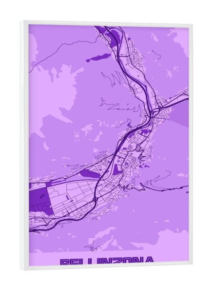 Poster mit weißem Rahmen "City Map Bellinzona" artboxONE - Städte / Weitere,Kartografie