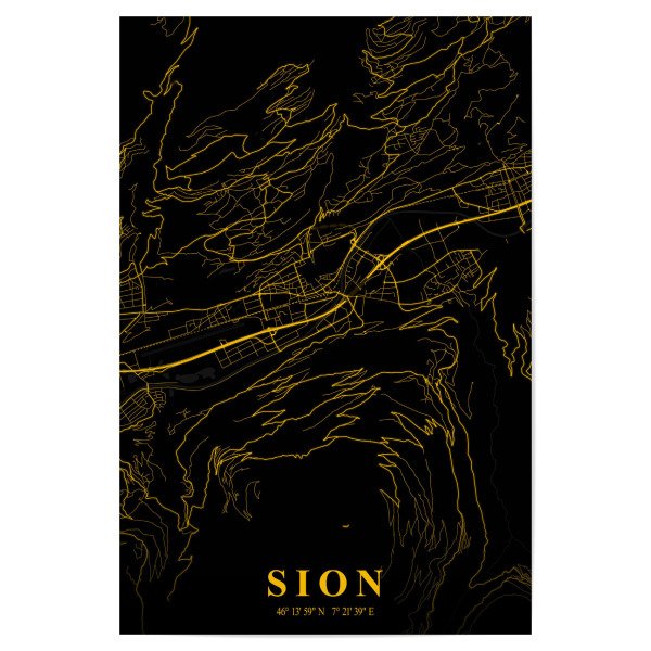 Poster "Sion City Plan" artboxONE - Städte / Weitere,Kartografie