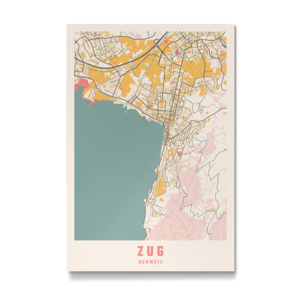 Galerie-Print "Zug Stadt Karte" 75x50 cm artboxONE