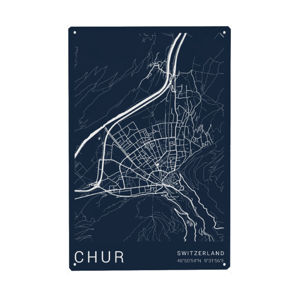 Holzbild "Chur City Plan" artboxONE - Städte / Weitere,Kartografie - Chur,Chur city,Chur citymap,City chur,Chur map,Chur schweiz,Chur stadt,Stadt chur