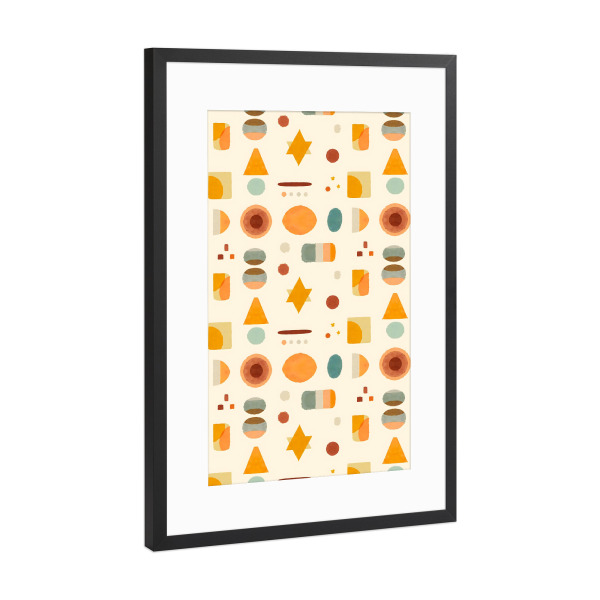 Poster mit Rahmen Schwarz (Metallic) "Pastellanschläge Formen" artboxONE - Abstrakt,Geometrie