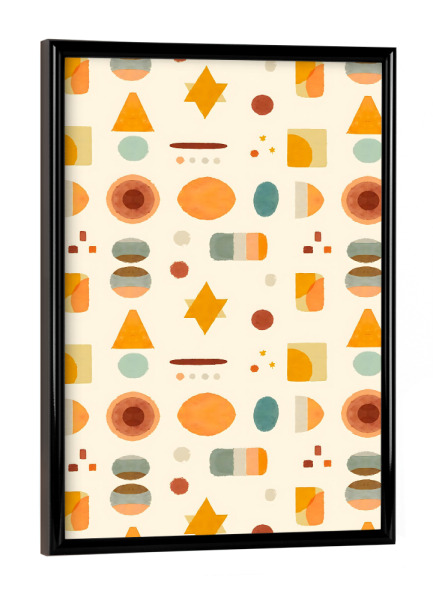 Poster mit schwarzem Rahmen "Pastellanschläge Formen" artboxONE - Abstrakt,Geometrie