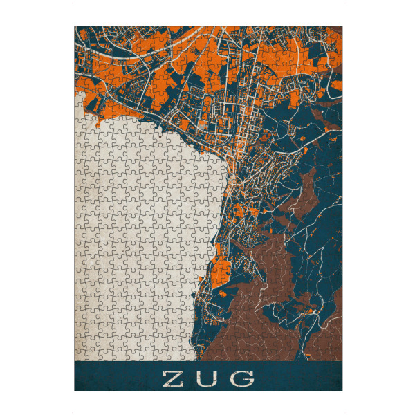 Puzzle Ravensburger "Zug Vintage Map" artboxONE - Städte / Weitere,Kartografie