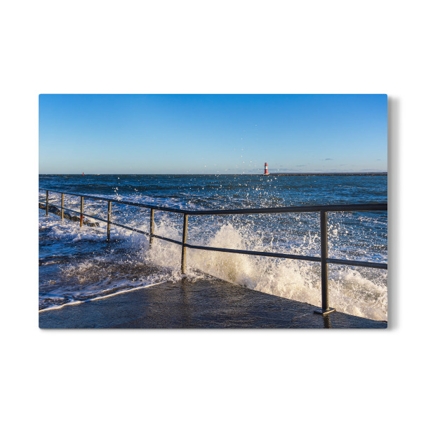 Galerie-Print "Wellen an der Mole" 75x50 cm artboxONE