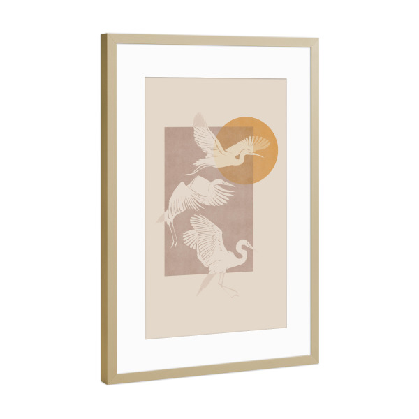 Poster mit Rahmen Gold "Anmutiger Aufstieg" artboxONE - Natur,Tiere