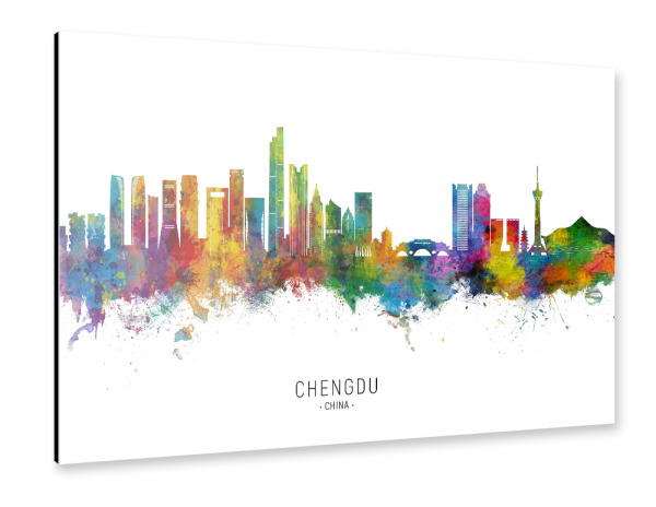 Alu-Dibond "Chengdu China Skyline txt" 75x50 cm artboxONE