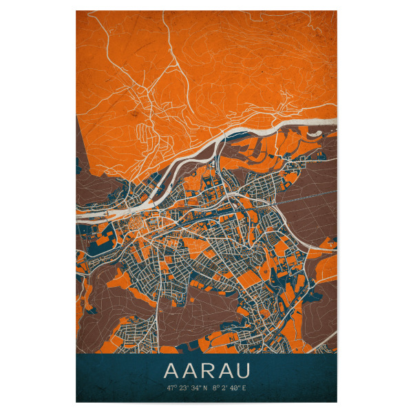 Poster 30x20 cm "Aarau Vintage City" artboxONE - Städte / Weitere,Kartografie