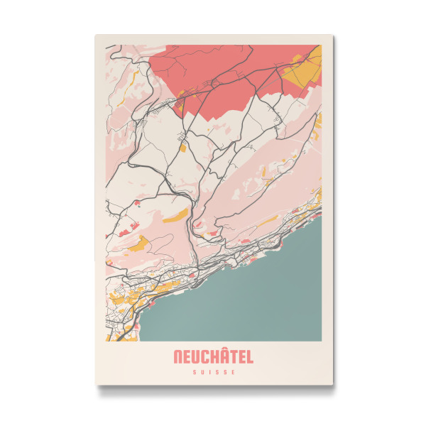 Galerie-Print "Neuchâtel Citymap" 30x20 cm artboxONE