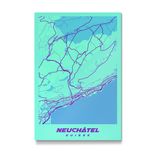 Galerie-Print "Neuchâtel Stadtplan" 75x50 cm artboxONE