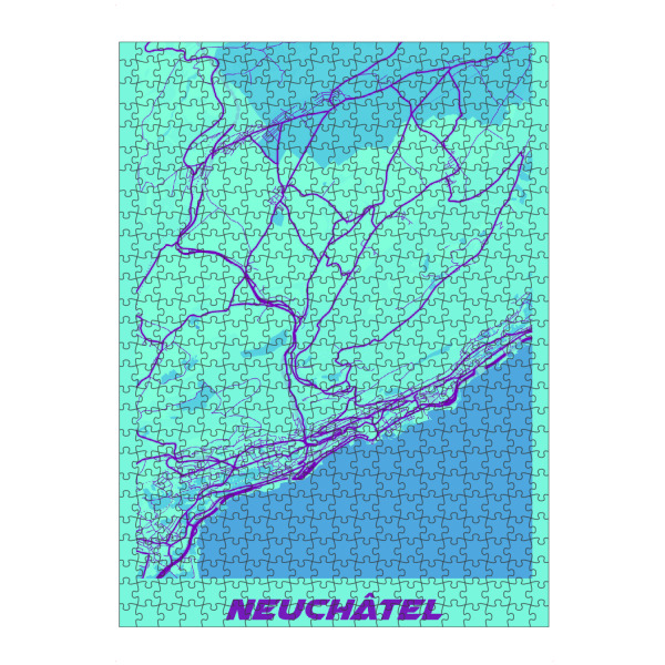 Puzzle Ravensburger "Neuchâtel Stadtplan" artboxONE - Städte / Weitere,Kartografie