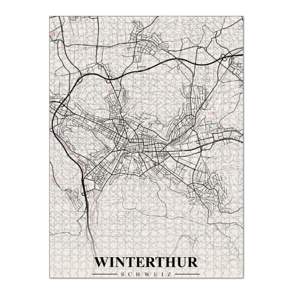 Puzzle Ravensburger "Stadt Karte Winterthur" artboxONE - Städte / Weitere,Kartografie