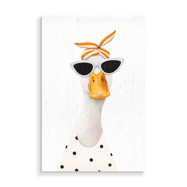 Holzbild "Modische Ente" artboxONE - Für Kinder,Tiere,Fashion,Für Mama,Lustig
