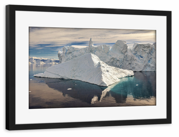 Poster mit Rahmen schwarz "Eisberge in der Antarktis" artboxONE - Natur,Reise