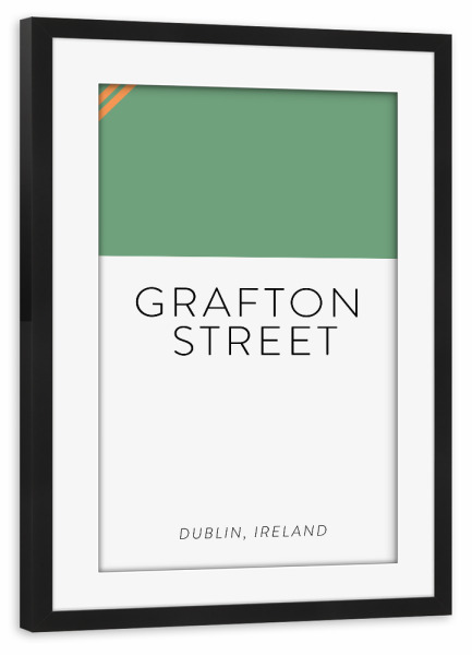 Poster mit Rahmen schwarz "Straßennamen Dublin" artboxONE - Städte,Reise,Menschen,Buchstaben / D,Kartografie