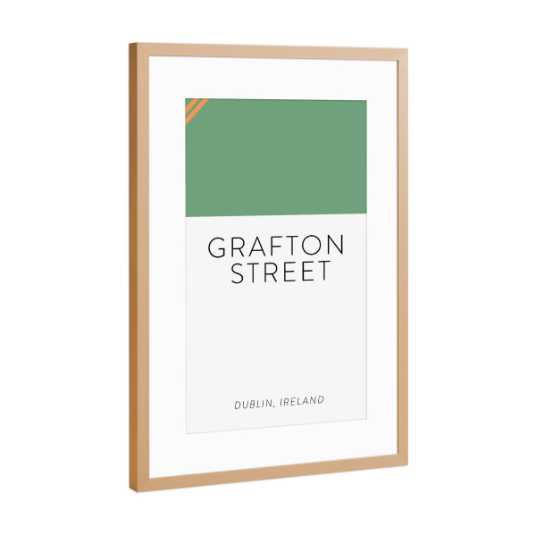 Poster mit Rahmen Kupfer "Straßennamen Dublin" artboxONE - Städte,Reise,Menschen,Buchstaben / D,Kartografie