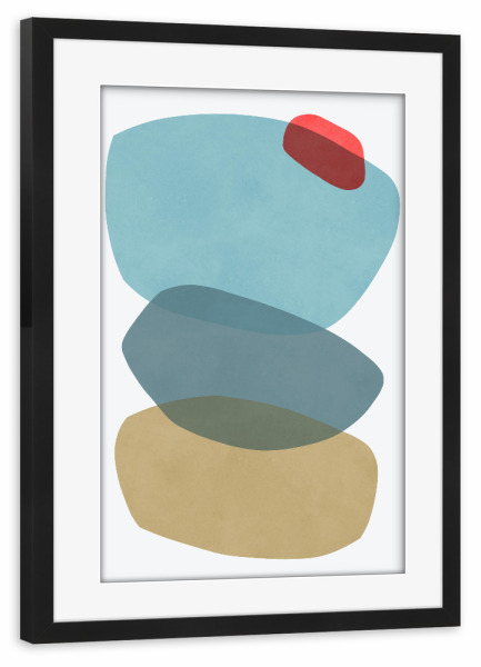 Poster mit Rahmen schwarz "Pinselhubbalance" artboxONE - Abstrakt,Geometrie,Fashion