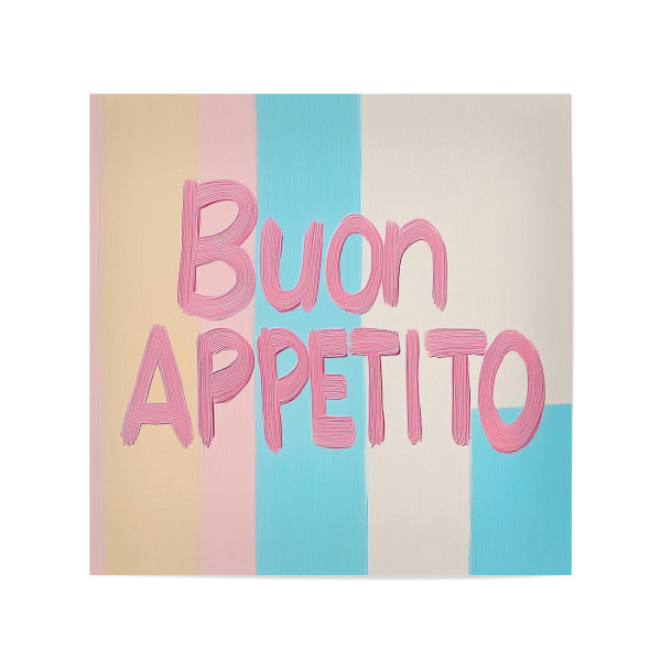 Poster 20x20 cm "Buon Appetito Bella Italia" artboxONE - Typografie,Essen & Trinken,Reise / Strand und Meer