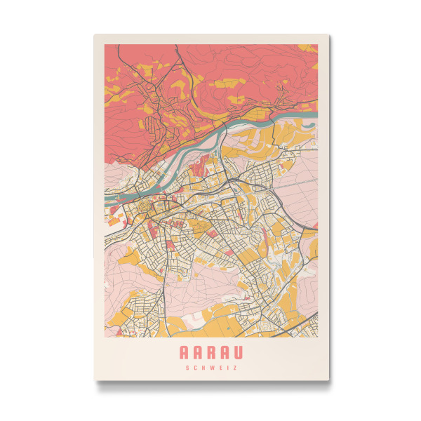 Galerie-Print "Aarau City Karte" 75x50 cm artboxONE