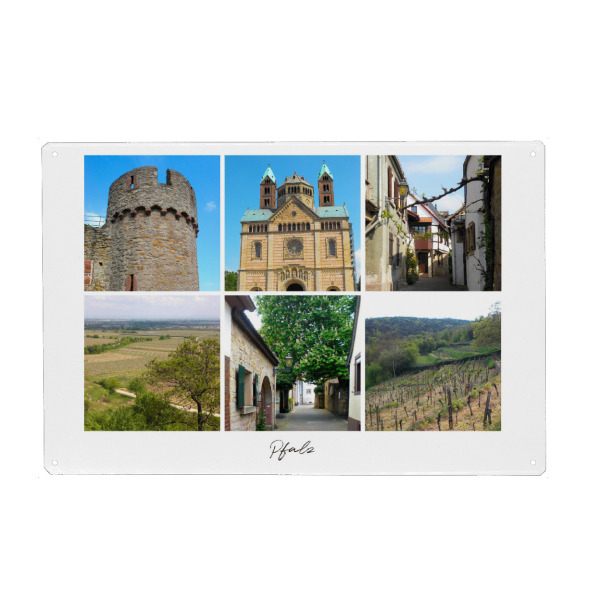 Metall Poster "Die Pfalz" artboxONE - Städte,Natur,Reise,Architektur,Reise / Länder